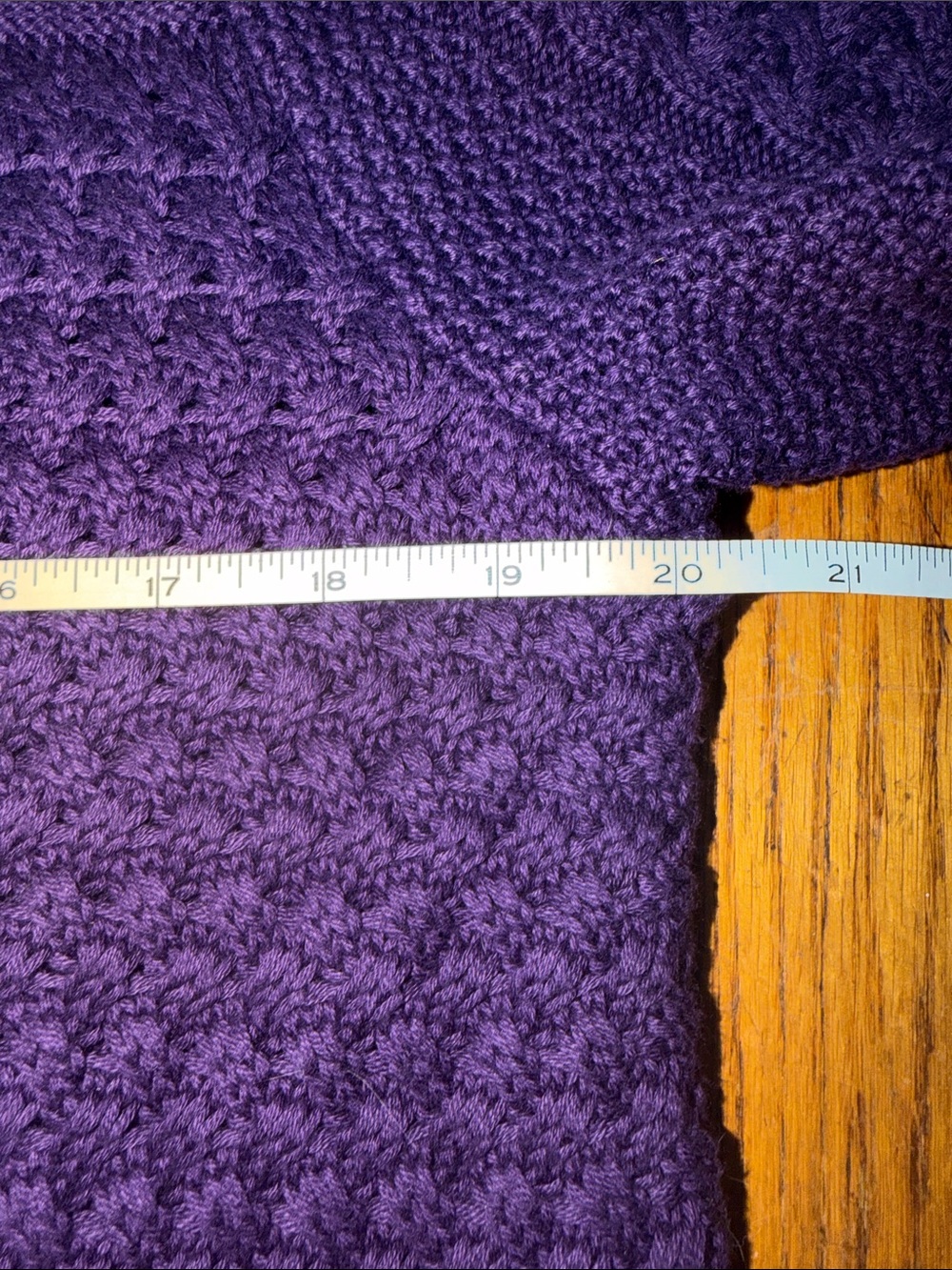 L.L. Bean Deep Purple Cable-Knit Button Cardigan - Picture 9 of 9